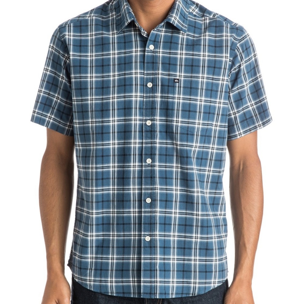 Quicksilver Blue Check Short Sleeve casual Shirt